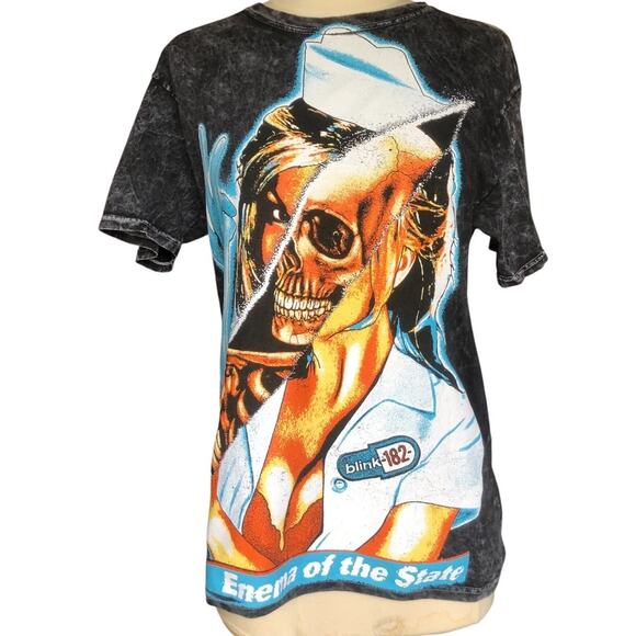 Blink 182 Enema Of The State Skeleton Nurse T-Shirt Crew Neck Short Sleeve Small - Picture 2 of 7